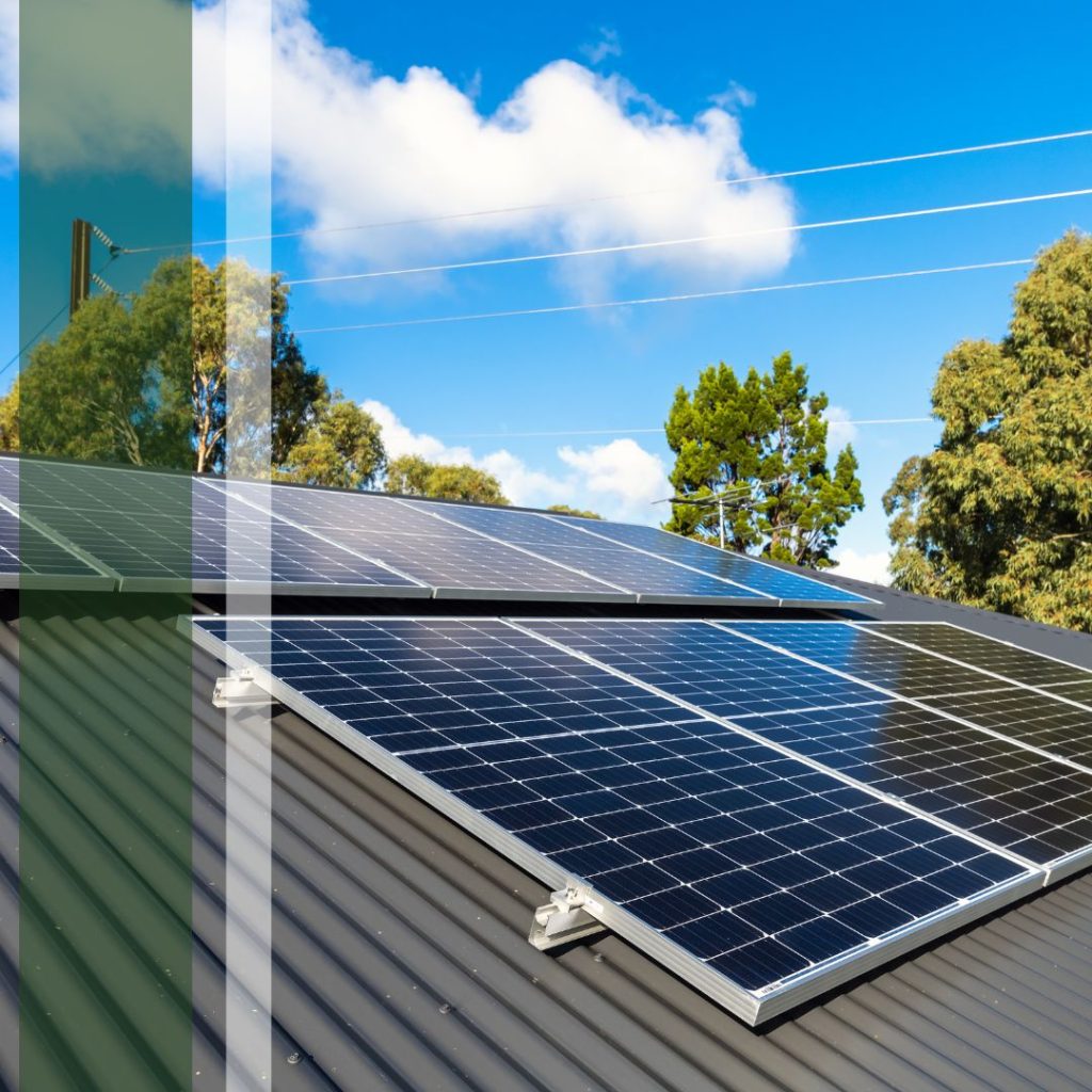 Solar panels laid on a roof