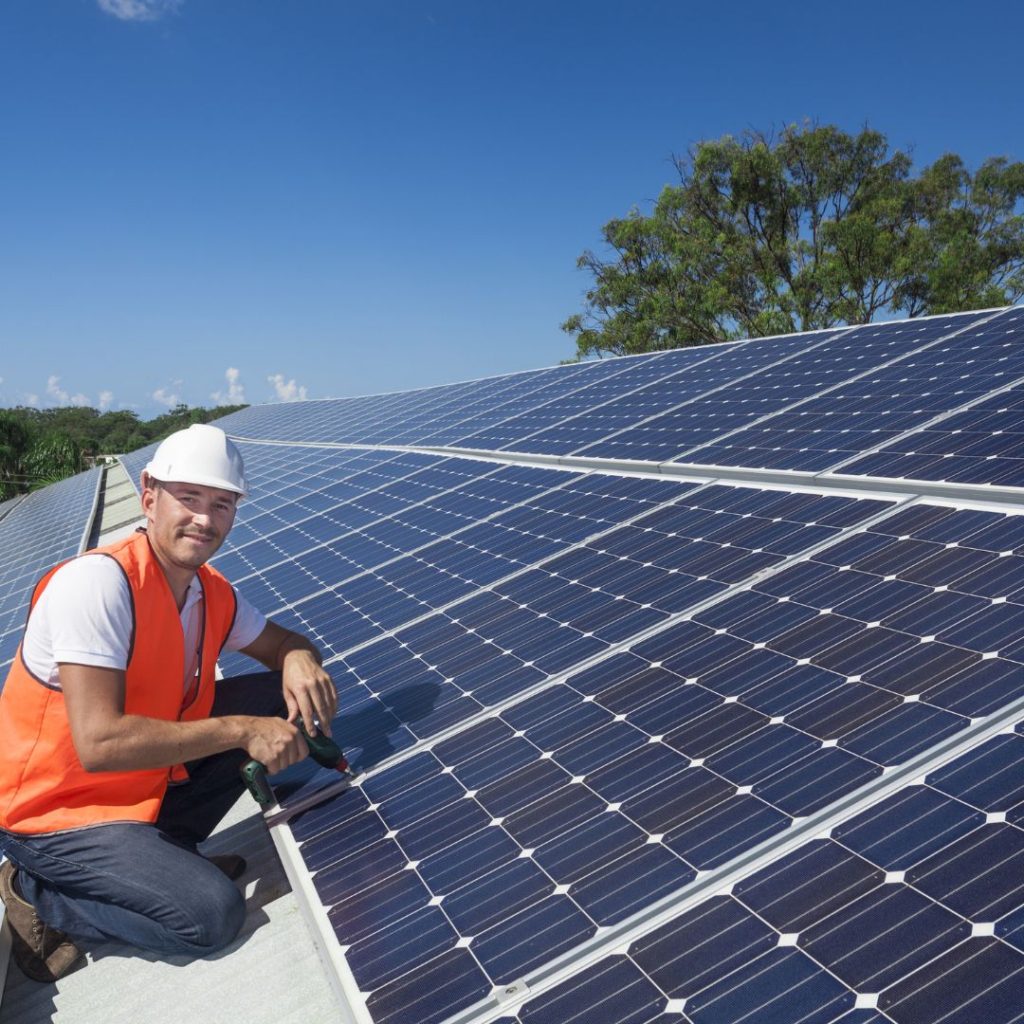 Solar contractor with solar panels