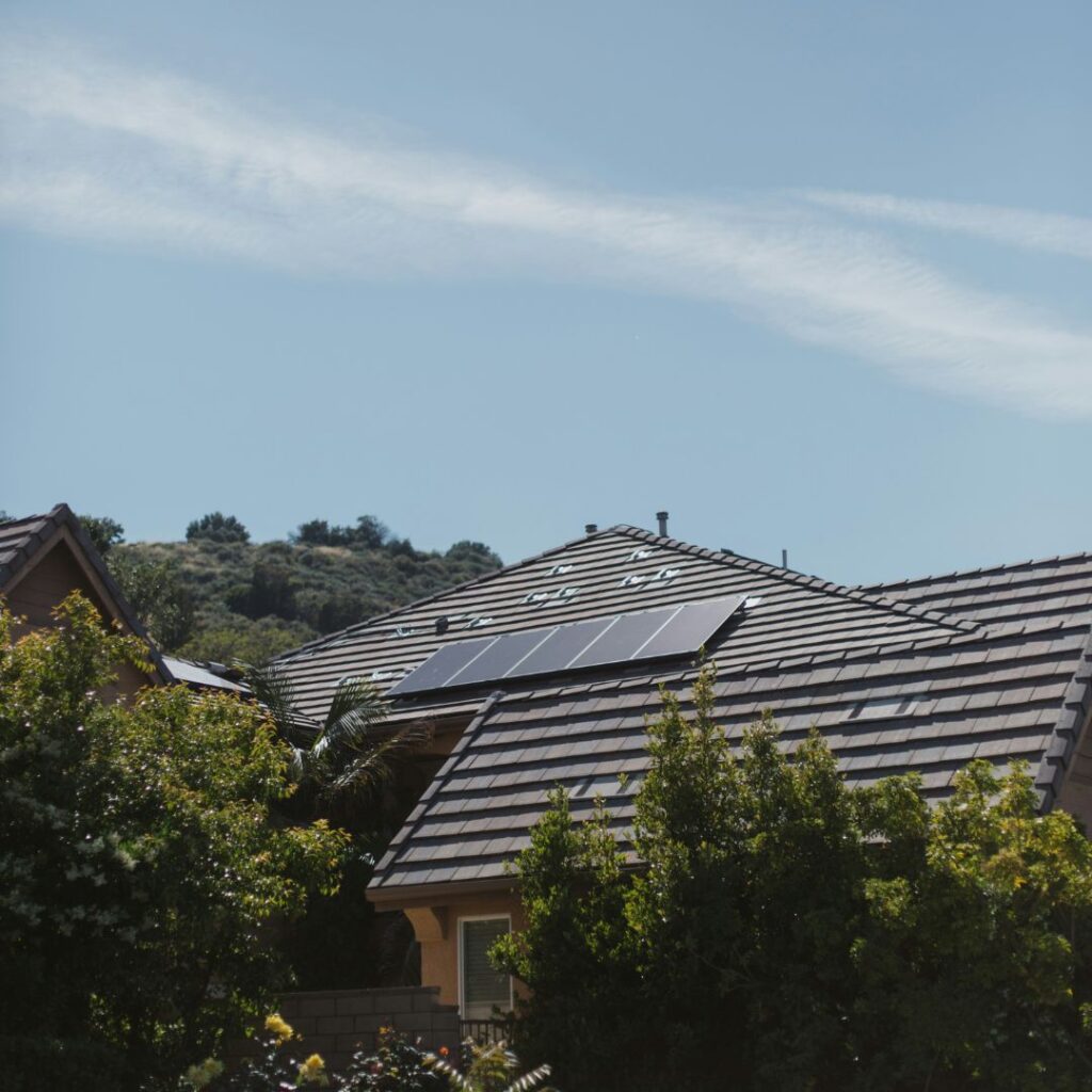 Solar panels on the roof of a home