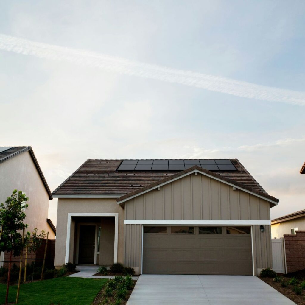 Solar panels on the roof of a home