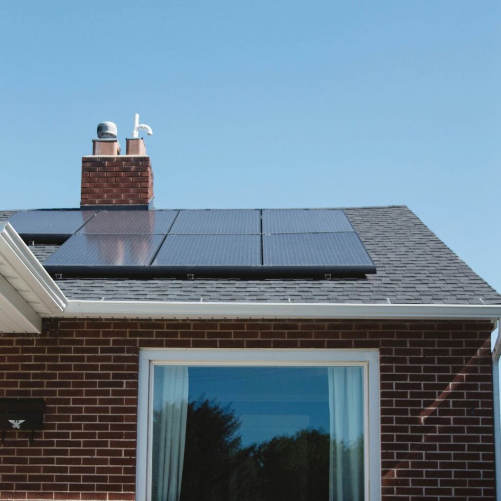Solar panels on the roof of a home
