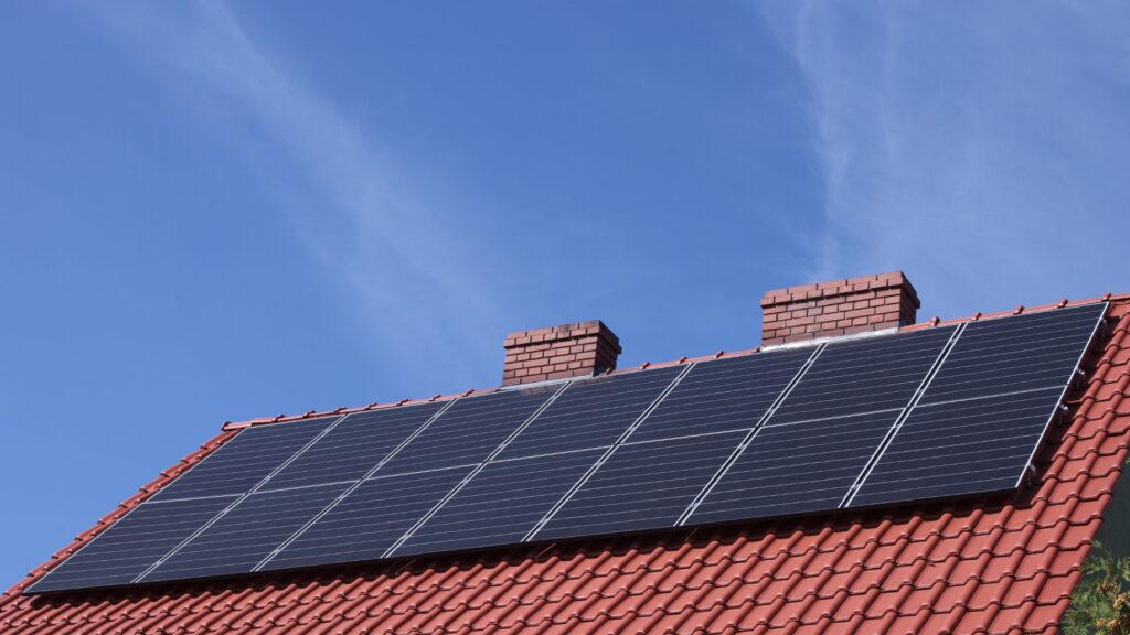 Solar panels on the roof of a home